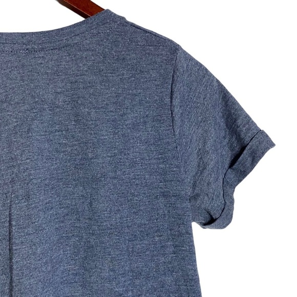 Cotton On Tee Shirt Dress Heather Navy A-Line Curved Hem Folded Cuff Extra Small - Picture 10 of 14